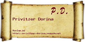Privitzer Dorina névjegykártya